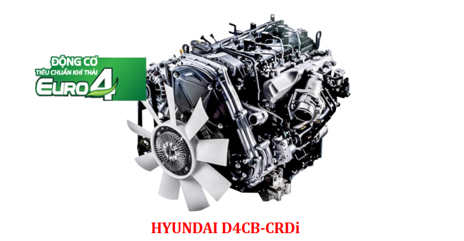 Động cơ HYUNDAI D4CB 130 mã lực mạnh mẽ, tiết kiệm nhiên liệu