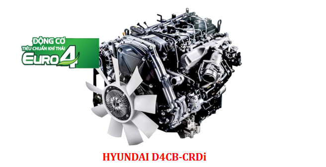 Xe tải KIA K200 sử dụng động cơ HYUNDAI D4CB 130 mã lực