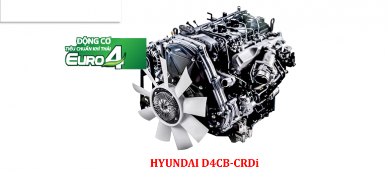 Xe tải KIA 1t9 sử dụng động cơ HYUNDAI D4CB 130 mã lực rất tiết kiệm nhiên liệu