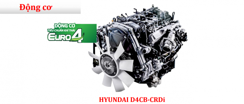 Động cơ HYUNDAI D4CB 130 mã lực bền bỉ, tiết kiệm nhiên liệu